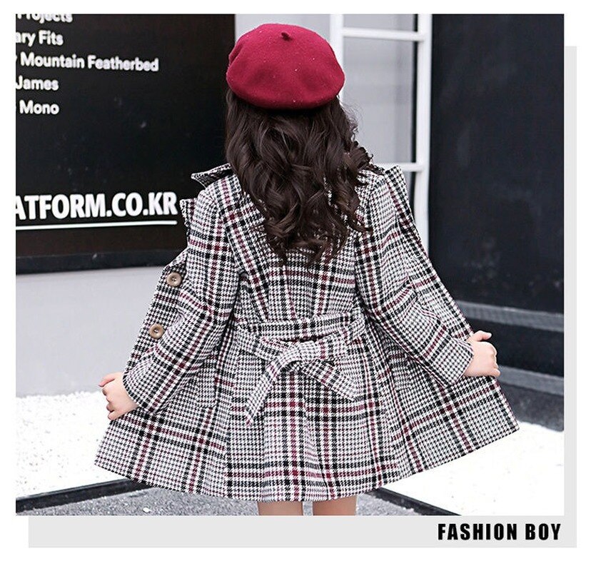 Nuovo Della Ragazza Dei Bambini del Cappotto di Autunno e di Inverno Modelli di Cappotto Della Ragazza Dei Bambini Cappotto Di Lana Nel Lungo Tratto Più di Ispessimento del Cotone 2-13T