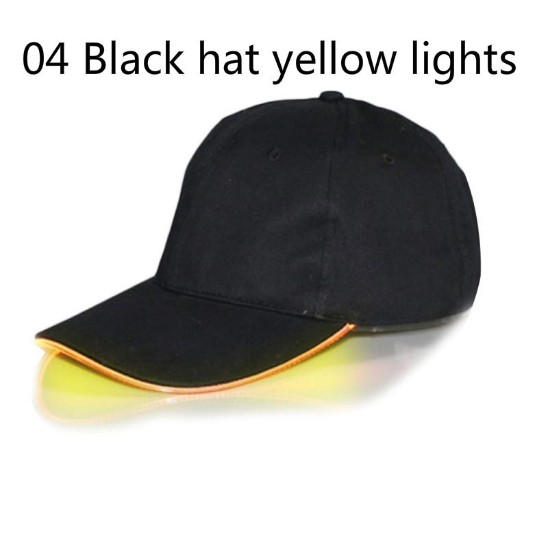 Gorra de béisbol de fibra óptica con luz LED, sombrero de béisbol con luz LED brillante, estilo Hip-Hop, ajustable: 04