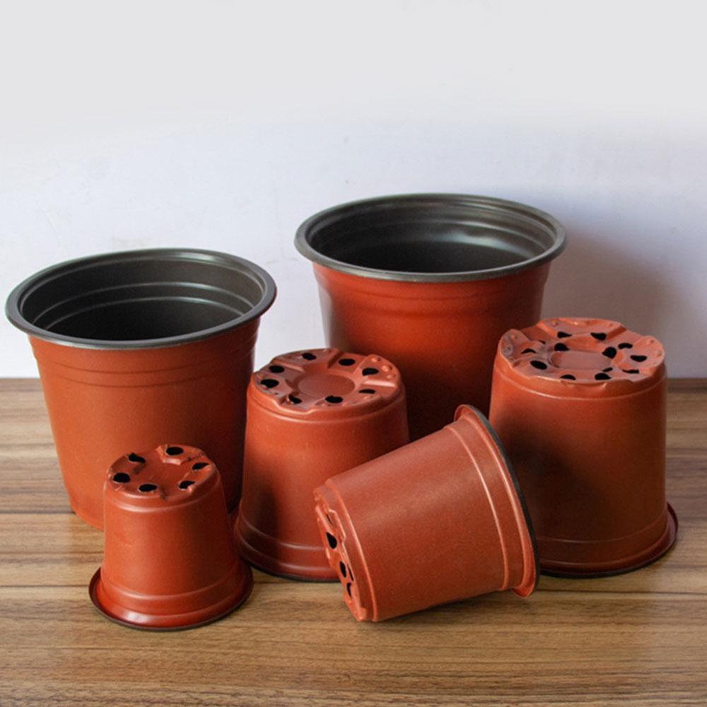 10Pcs/Lot Flower Pot Plastic Plant Pots Desktop Potted Green Home Plant Vegetation Soft Garden Flowerpot Garden Nursery Too D8U9