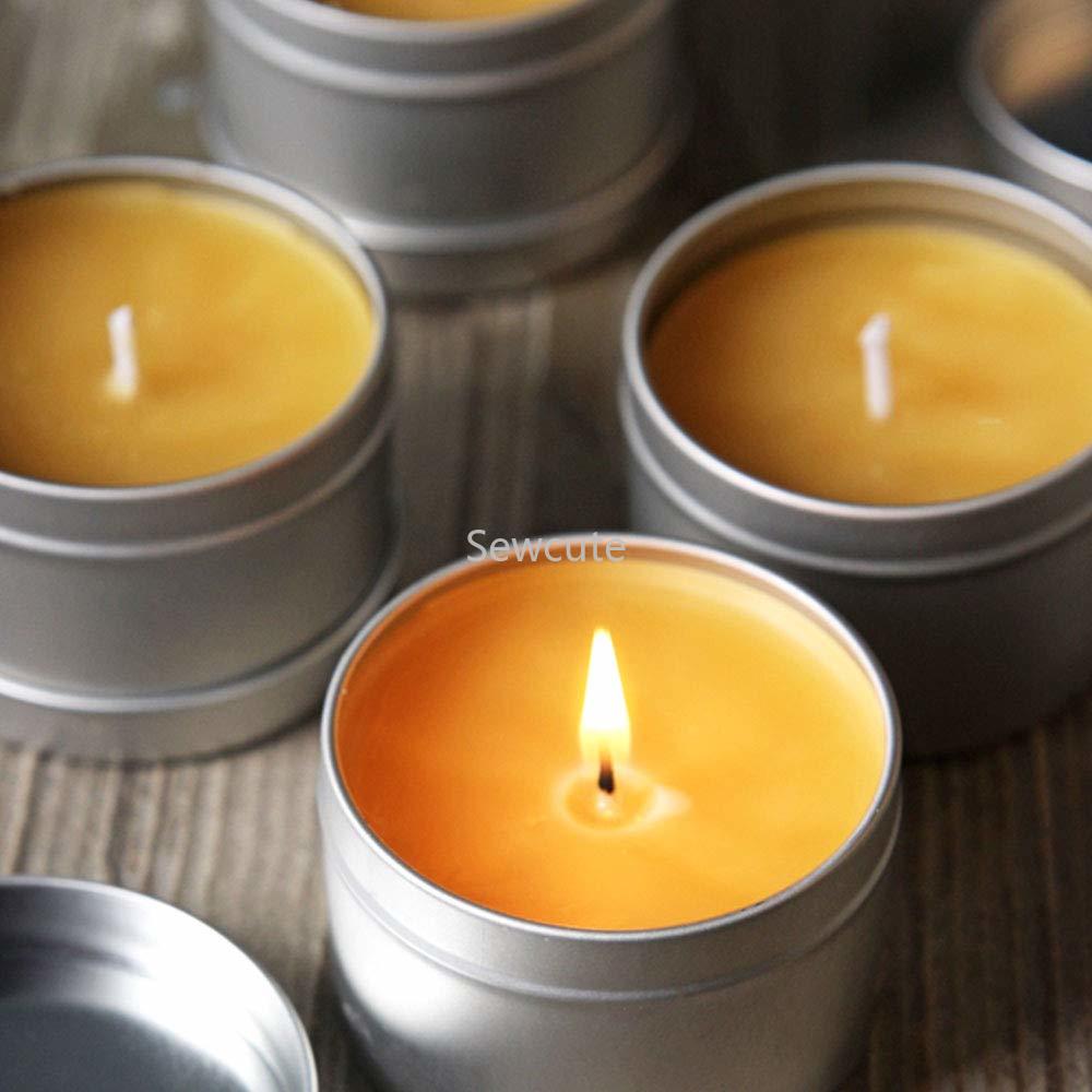 Envases de 15 envases de Metal para velas, envases vacíos para velas, tapas antideslizantes para fabricación de velas, recuerdos de , alimentos, especias, bálsamo, almacenamiento de geles