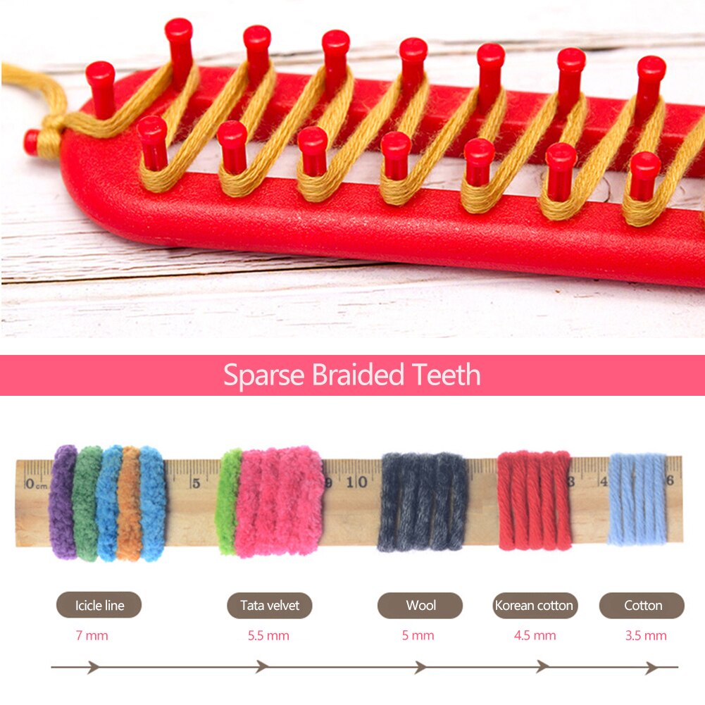 Telar rectangular redondo para tejer, bufanda, suéter, sombrero, chal, herramientas de costura de punto, herramienta de trenzado artesanal hecha a mano, 1 ud.