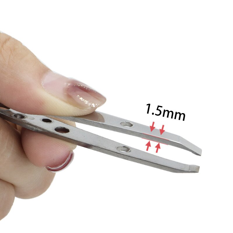 Pinzas de cejas profesionales de acero inoxidable, pinzas de ojos con punta inclinada, Clip para depilación facial, herramientas de maquillaje