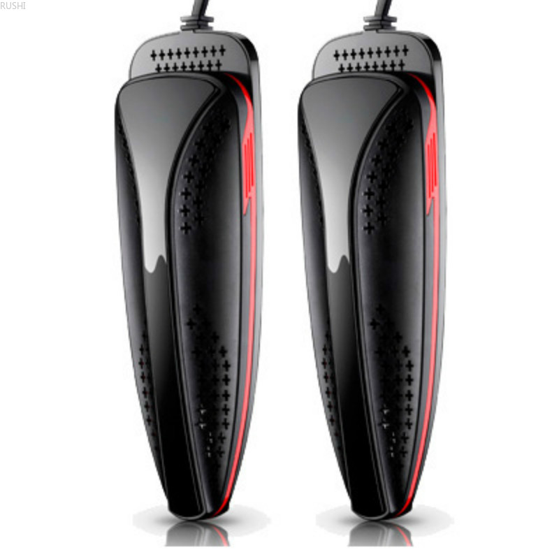 220v 15w bestselgende skotørker uttrekkbar skovarmer dual-core varmesko sterilisator støveltørkerdress for alle sko: Ingen timing svart / Uk
