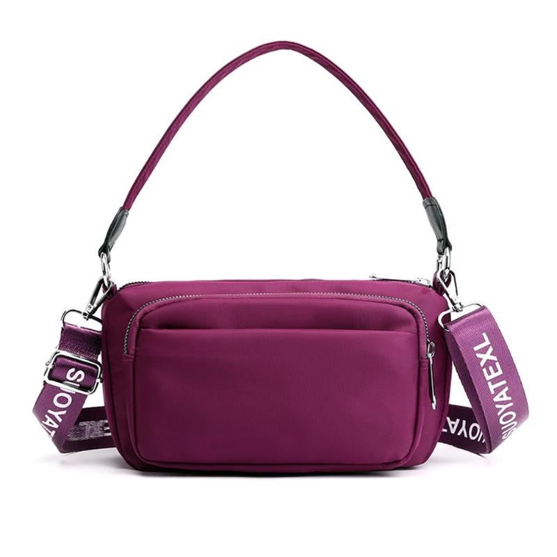 Dame nylon afslappet messenger crossbody tasker kvinder fritid ren farve stor kapacitet pung skulder håndtasker