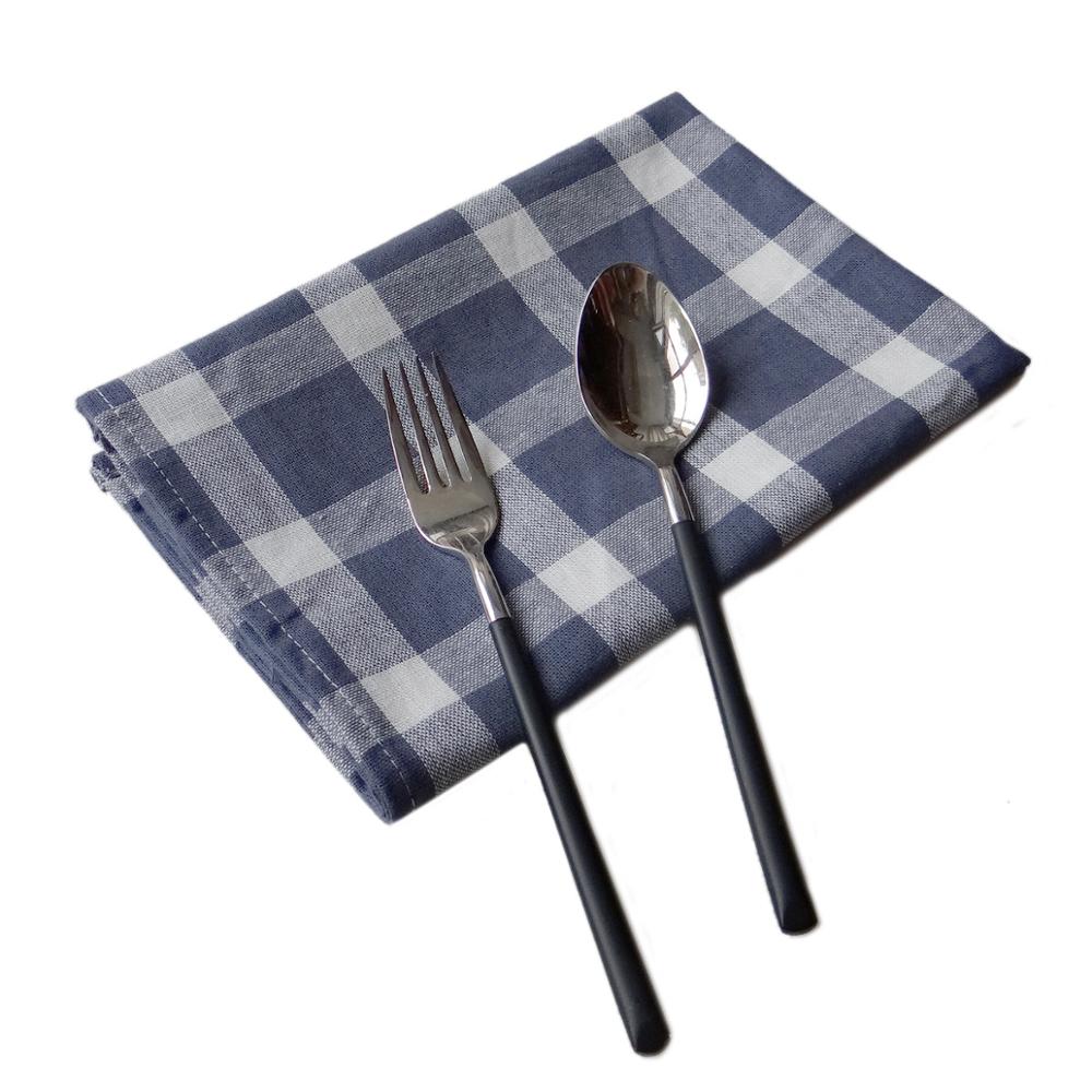 6pcs/lot European White Waffle Lattice Cloth Home Party Kitchen Dishes Table Napkins Decorative Handkerchief Tea Towels 50x70cm: F