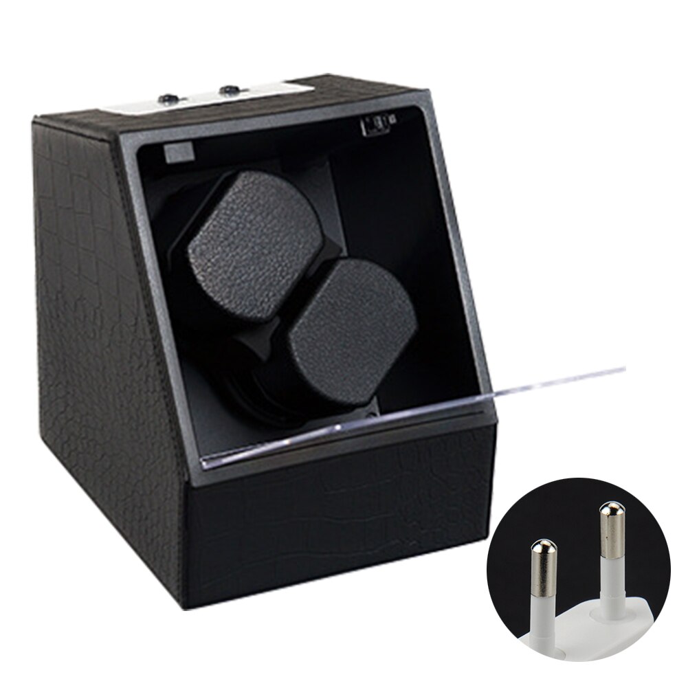 Dual Rotating Practical Portable Displaying Automatic Watch Winder Box Battery Powered Storage Case Multifunction Easy Install: D EU