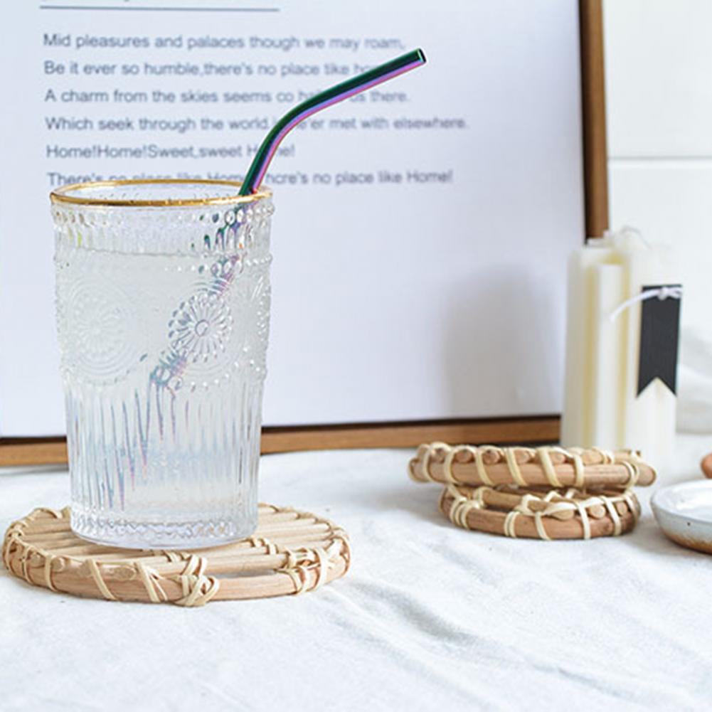 Tkane rattanowe taca przekąnarty kawa mata na stół fotografia rekwizyty Dom dekoracje kubek robić izolacji termicznej mata robić przechowywania kuchni