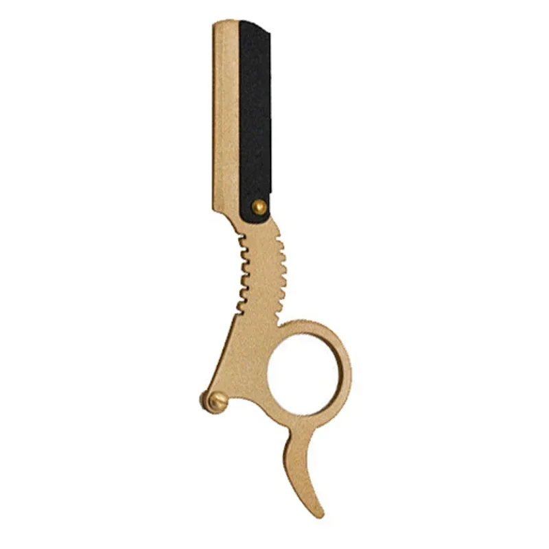 Professional Single Ring Barber Single Edge Shave Razor Vintage Classic Edge Razor with Easy Blades Replacement for Barber Salon: Dourado