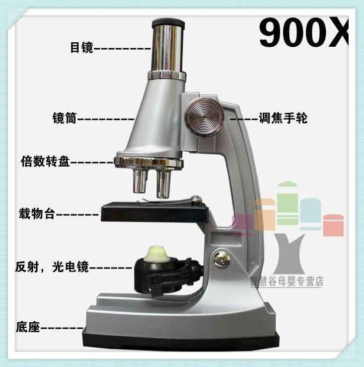 Educational Illuminated Microscope 100x, 400x, 900x Children Microscope for Kids To Learn Science Christmas Birthday