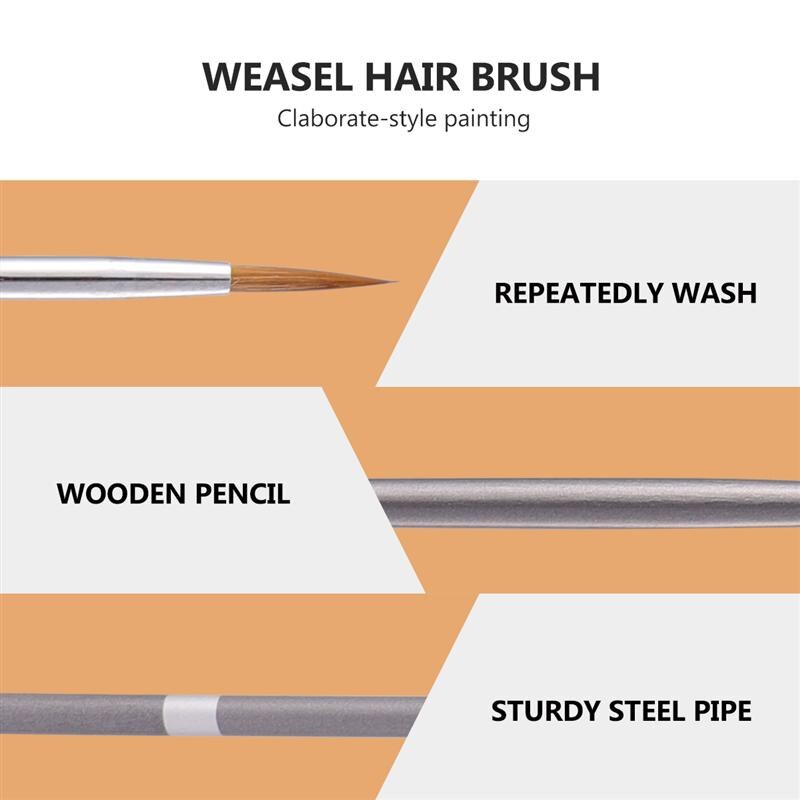 9pc Wolf Hair Detail Fine Paint Brushes Drawing Brush Line Drawing Pen Watercolor Painting Brush For Artist Student