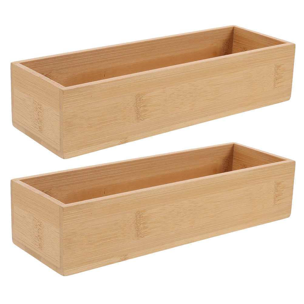 2 Stuks Gebruiksvoorwerp Opbergcontainer Houten Doos Zilverwerk Bamboe Dozen Voor Sieraden Gevallen Reizen