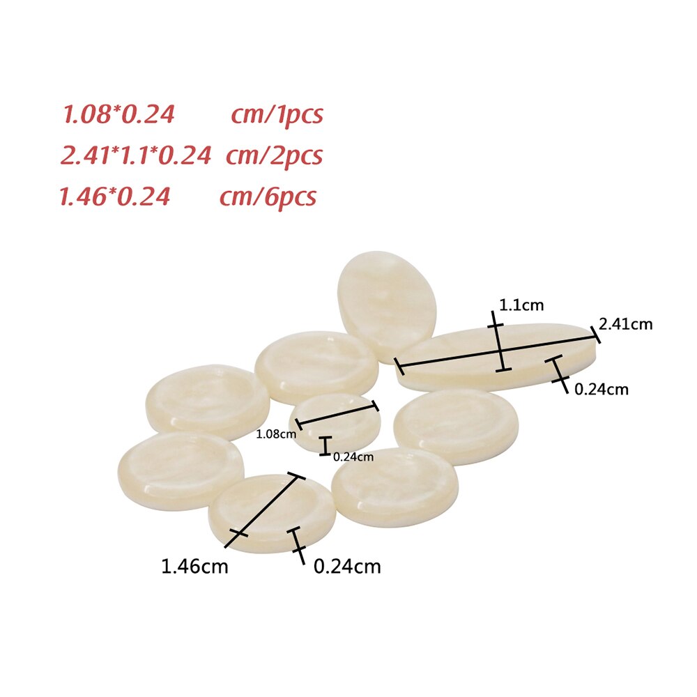 9 stks Parelmoer Shell Sleutel Knop Inlays voor Tenor/Alto/Sopraansax Saxofoon
