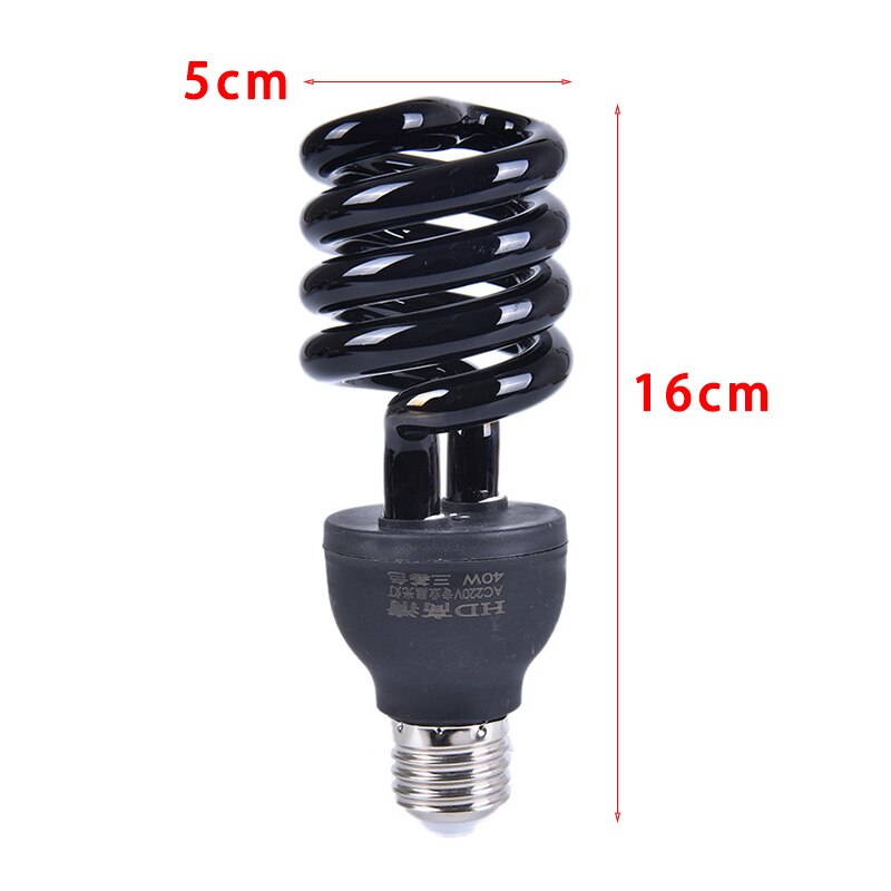 E27 220V 40W luz baja energía CFL UV rosca de bombilla lámpara ultravioleta violeta: A