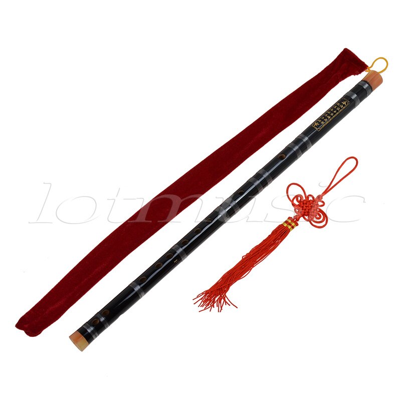Kmise Black Paint Traditional Chinese Bamboo Flute Dizi F Key Musical Instrument