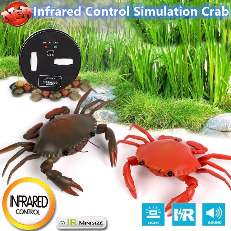 Highly Simulate Shape Infrared Remote Control Crab Delicate Skin Texture Simulation Walking Rechargeable Battery Portable RC Toy