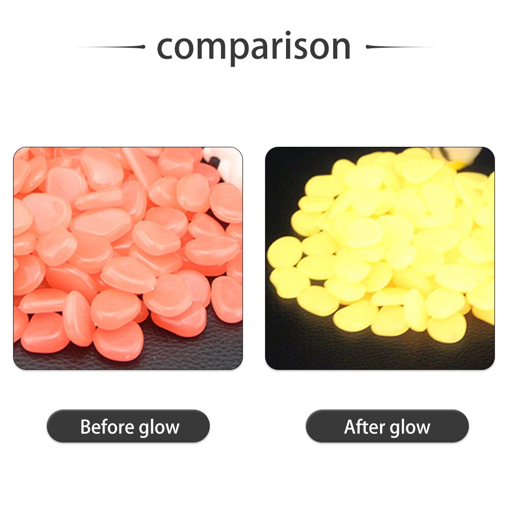 100PCS Glowing Stones For Decorations Fish Aquarium Luminous Stone Indoor Outdoor Garden Stones Rocks Glow in the Dark Pebbles