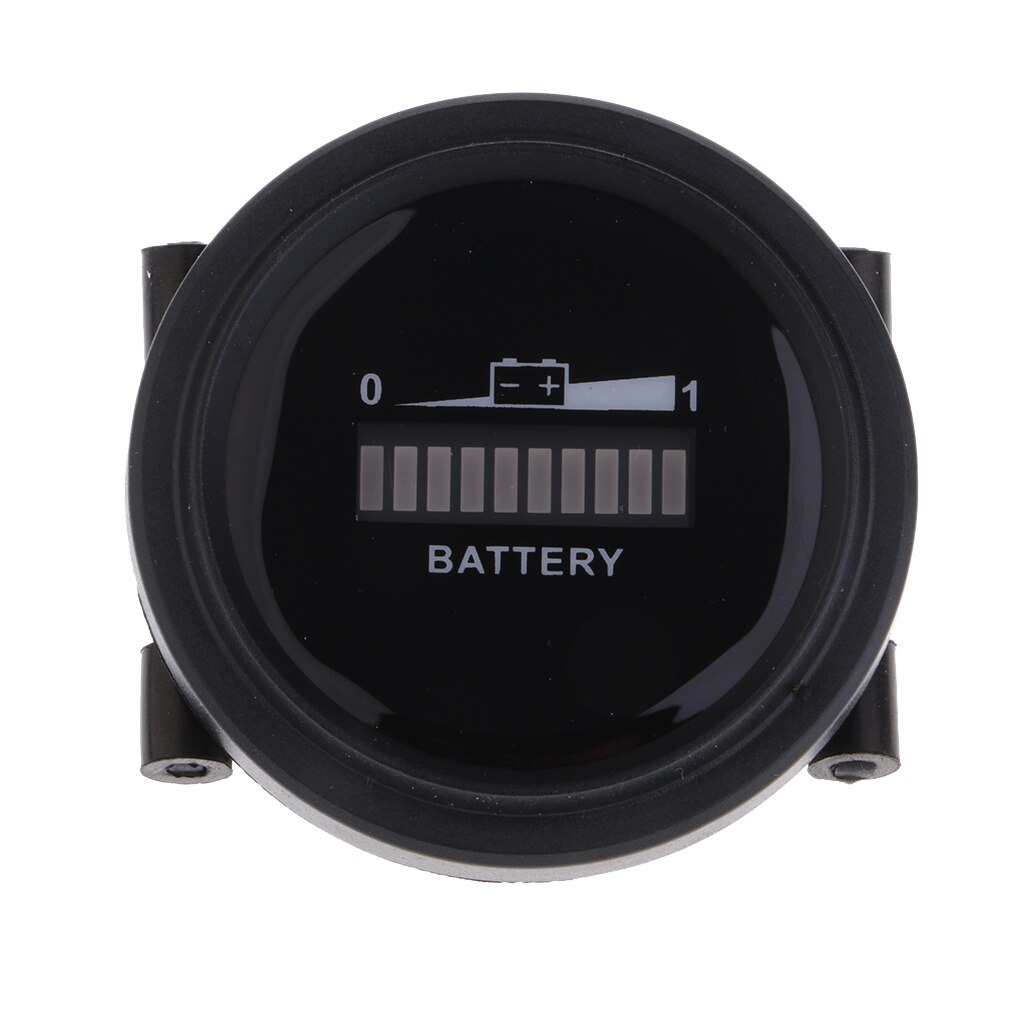 Rund led 12v 24v 36v 48v 72v batteri indikator meter måler ladestatus monitor for marinebåt golfbil scooter gaffeltruck