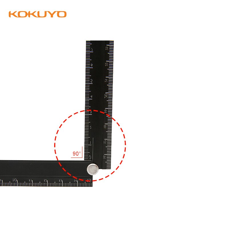 Kokuyo metal lineal 15/30cm alumit folde lineal urban monokrom til patchwork eksamen engineering
