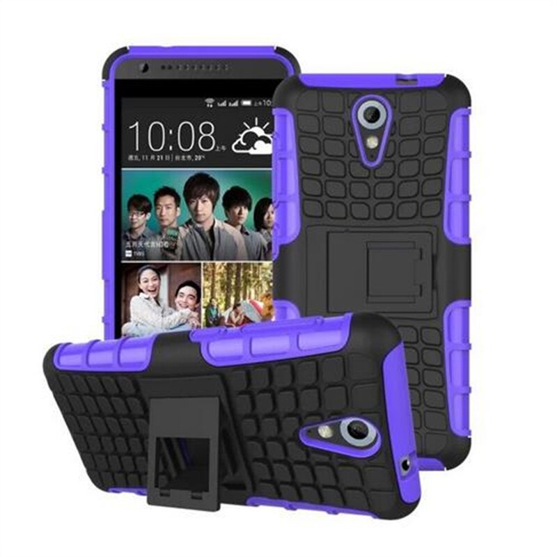 Voor Case HTC Desire 620 Cover Antiklopmiddelen Rubber & Hard Plastic Case Voor HTC Desire 620 Case 620G Telefoon Houder Voor HTC 620: TPU / Paars
