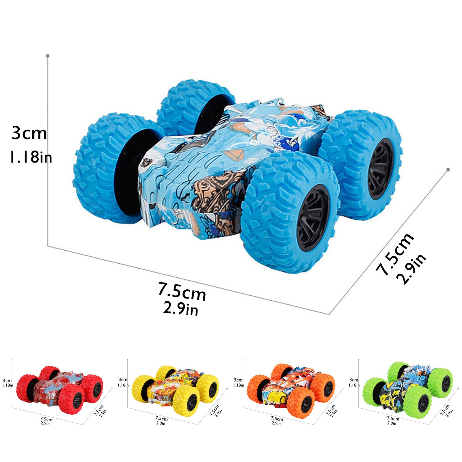 Inertie-Double Side Stunt Graffiti Auto Off Road Model Auto Voertuig Kinderen Speelgoed 5Pcs Voertuigen Dumper Truck Kids auto Speelgoed Voor Kinderen