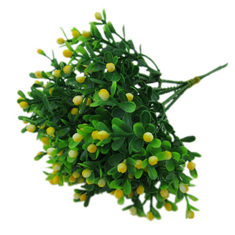 Green Artificial Flower Simulation Milan Small Bouquet Plastic Plant Flowers For Wedding Home Office Party Decoration Art