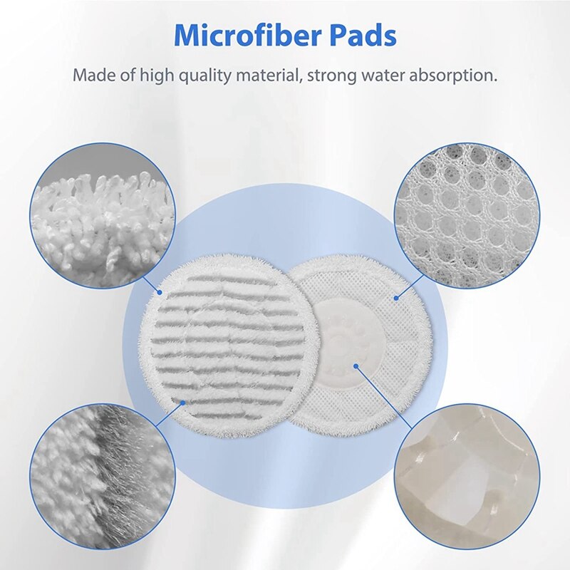 -4 Pack Mop Pads Replacement For Shark S7000 Series, S7000 S7000AMZ S7001 S7001TGT Steam &amp; Scrub All-In-One Scrubbing Mop