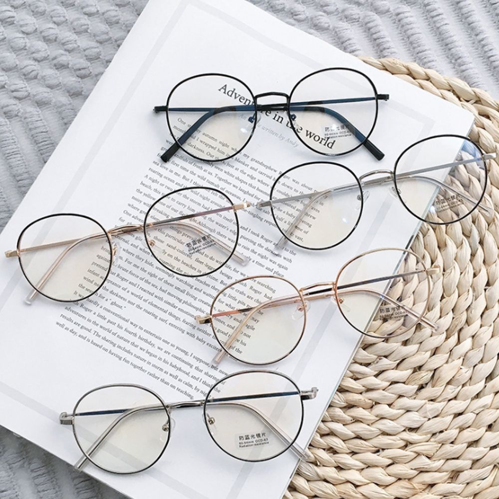 Ovale anti-blått lys briller til kvinner menn metall innfatning øyebeskyttelse ultra lette briller kontor databriller