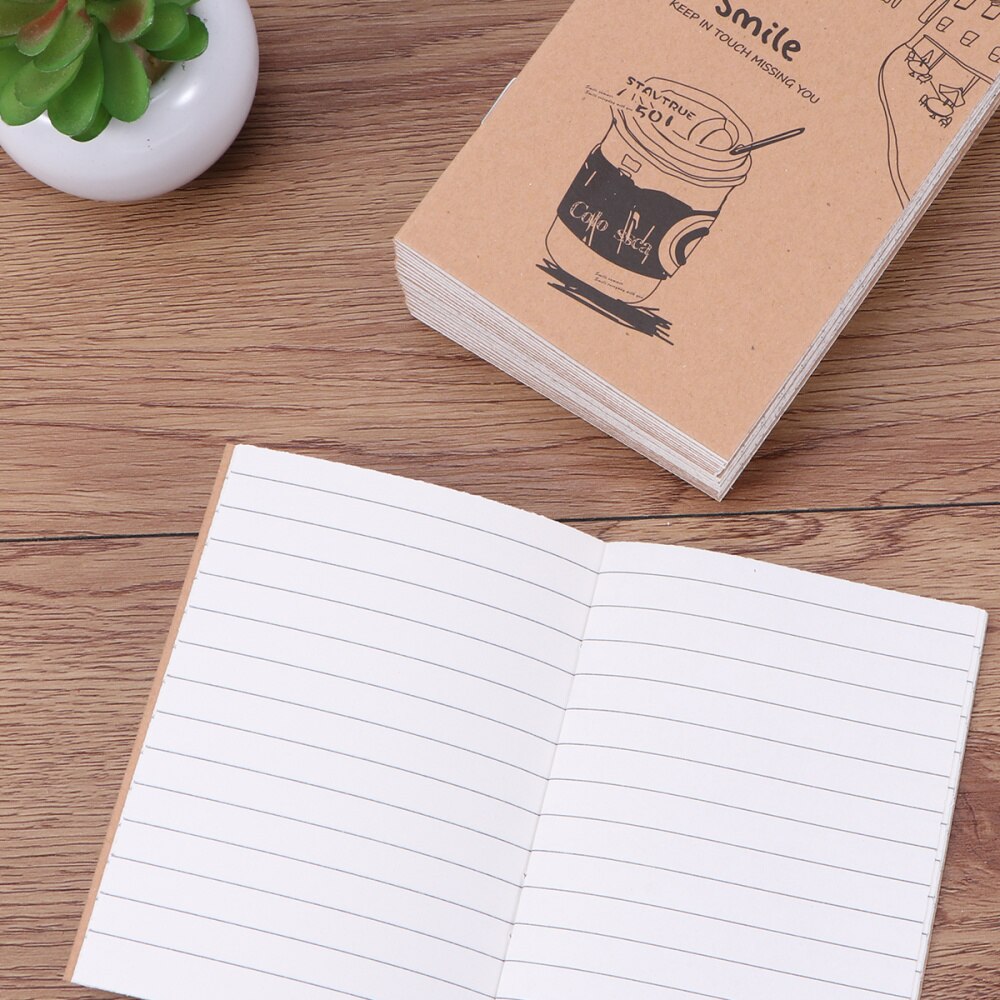 20 Pcs Kraft Paper Notebook Homework Notebook Student Exercise Book Cover A5 Notebook (Random Pattern)