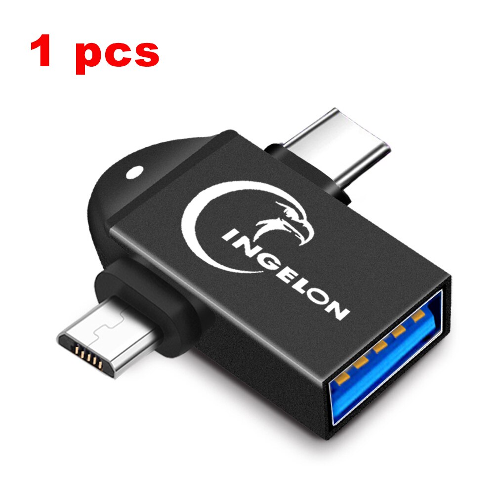 INGELON 2 in 1 OTG Converter USB 3.0 to Micro USB and Type C Adapter USB3.0 OTG Adapter Converter Data Mobile Phone Adapter: T01 Adapter 1pcs