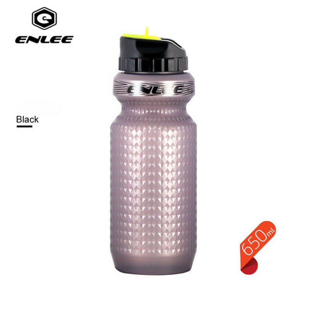 Enlee vandflaske bpa-fri plastik  pp5 drikkedunk med gryderet udendørs sport 22oz lækagesikre kop vandreture: Sort