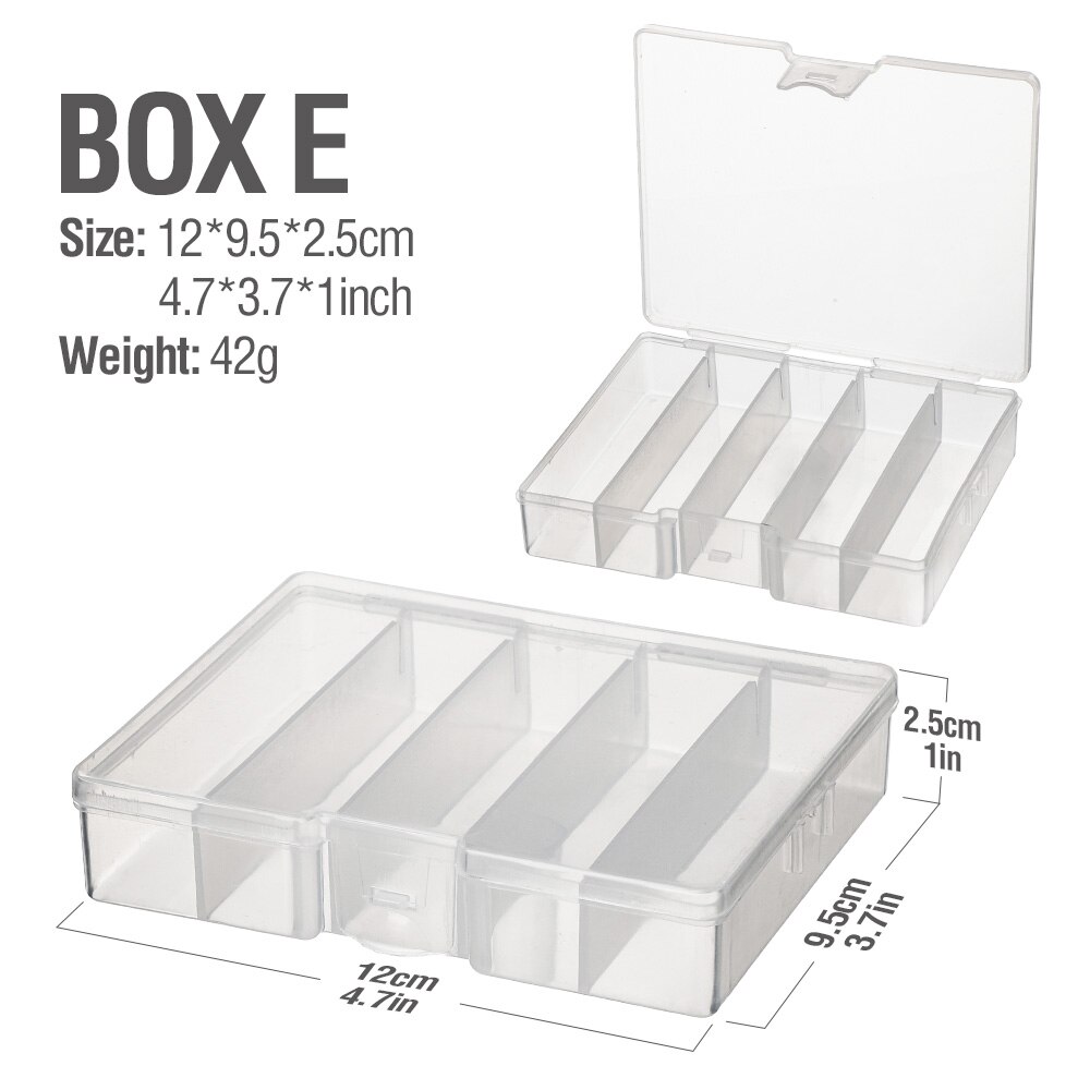 DONQL Fish Lure Hook Organizer Case Connector Plastic Storage Fishhook Box Fishing Tackle Box Fish Tool Accessories Storage Box: E 12cm