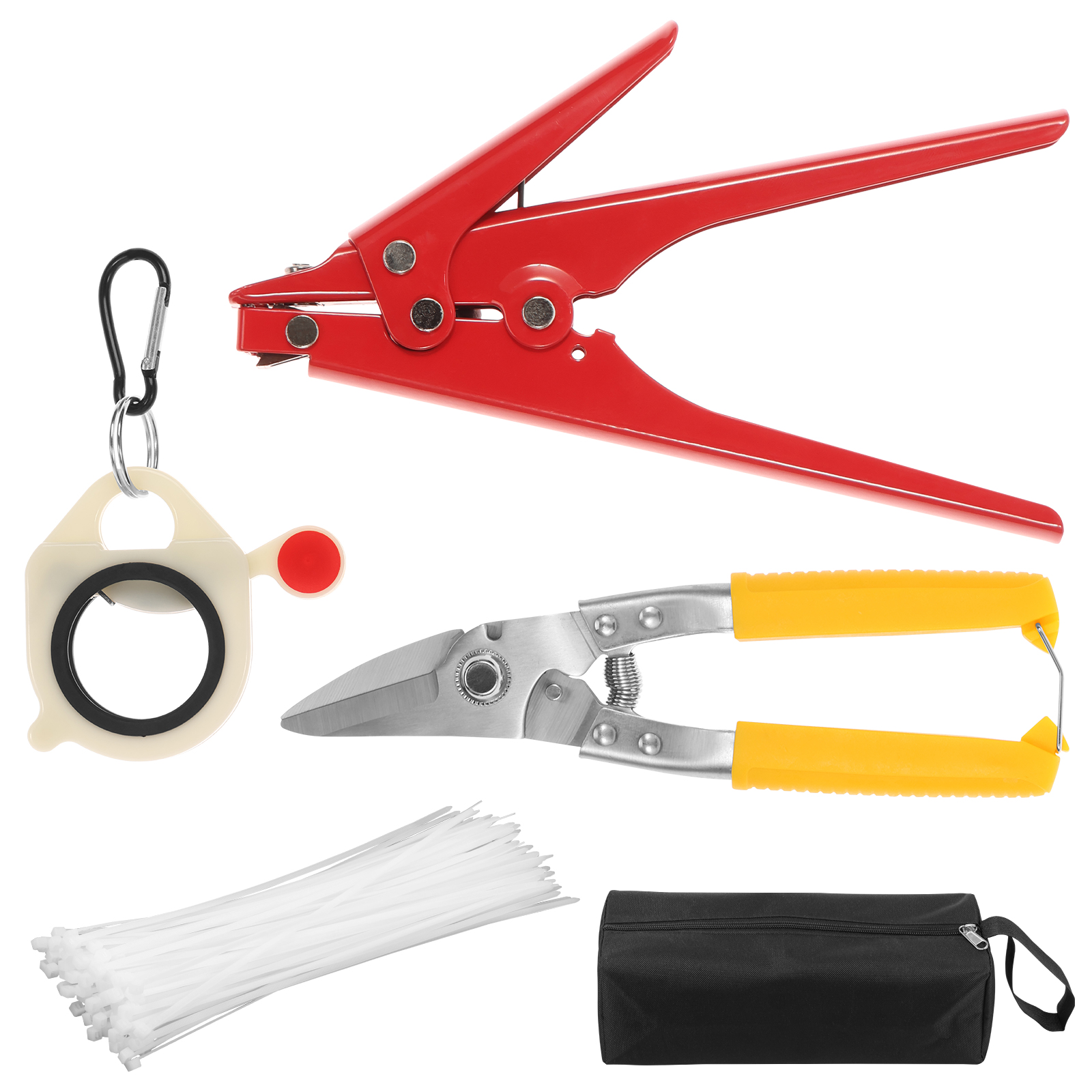 Juego de herramientas para bridas de cables de Metal, alicates/pistolas ajustables, herramienta de tensión automática de bridas con cremallera para gestión de cables de trabajo eléctrico: Default Title