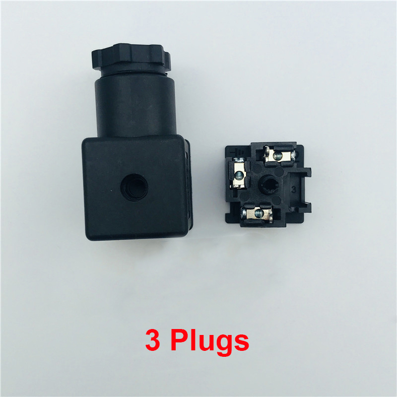 5 stk/parti hydraulisk magnetventilplugg elektromagnet koblingsboks linje-kontaktplugg til ventil magnetspoler kontakt: Brun