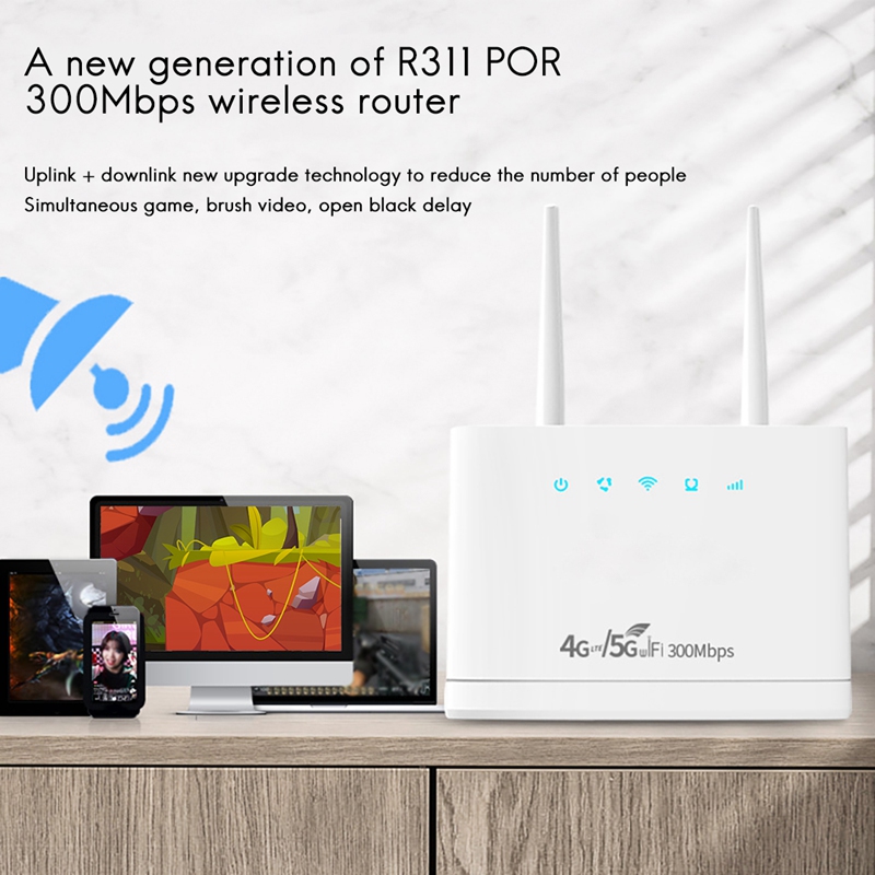 R311Pro Wireless 4G/5G Wifi 300Mbps Wireless Router Sim Card EU Plug