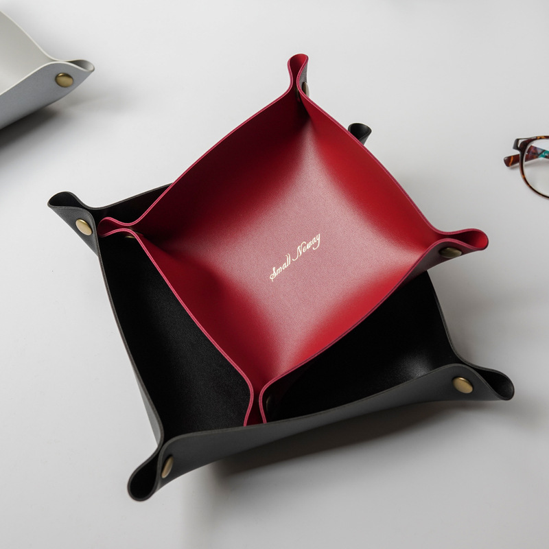 nordisch Stil Leder Ablage Schreibtisch-Organizer Für Schlüssel Schmuck Kosmetische Lagerung Kasten Klapp Organizer Hause Dekoration
