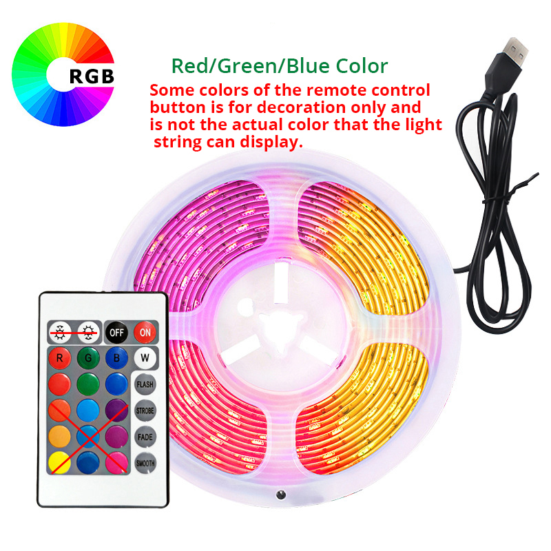10M Usb 2835 Led Strip Licht Rgb Afstandsbediening Verlichting Flexibele Lamp Tape Lint Tv Desktop Backlight Diode Tape