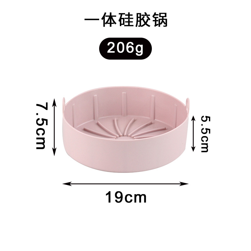Air Friteuse Silikon Topf Grill Pan Reusable Silikon Topf Backblech Multifunktionale Silikon Pad Zubehör Kuchen Backen Pfannen: Type 1-Pink 19cm