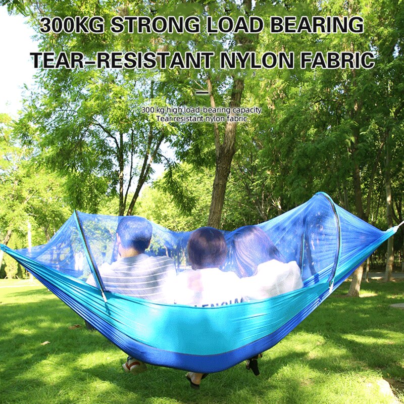 Outdoor Quick-opening Hammock With mosquito Net 1-2 Person Tent Backyard Hammock Camping Anti-mosquito Ultralight Hammock