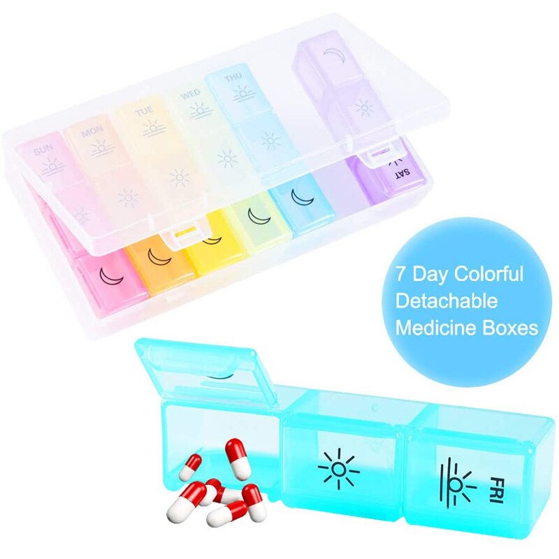 21 Grids 7 Dagen Wekelijkse Pillendoosje Geneeskunde Tablet Dispenser Organizer Pillendoosje Splitters Pill Organizer Container