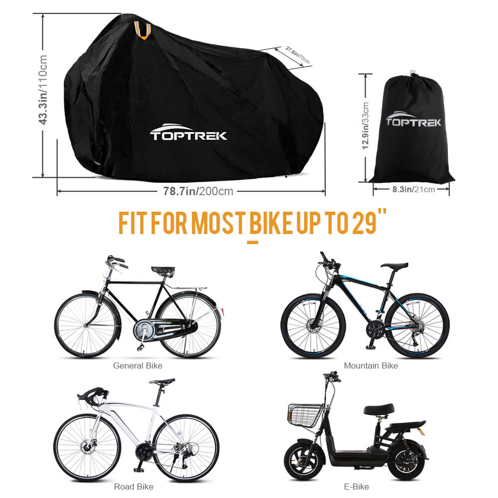 Toptrek Bike Cover Fietsbeschermer Multifunctioneel Regen Sneeuw Stof Alle weersomstandigheden Beschermhoezen Waterdicht 210T