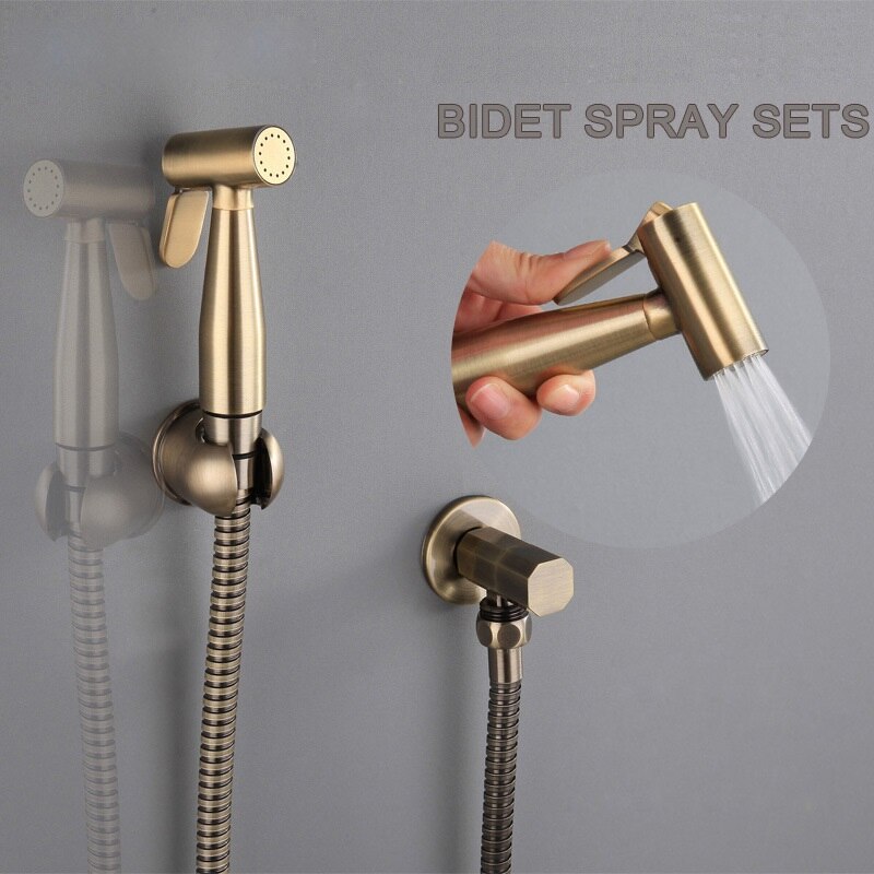 Green bronze Bidet Bathroom Hand Shower Bidet Toilet Sprayer Hygienic Shower Bidet Tap Wall Mount Bidet Faucet