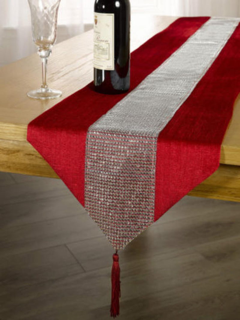 1pc moderne bordløper duk flanell diamant bord ekteskap løpere matte til fest bryllup jul dekorasjon hjem: 32 x 180cm / Rød