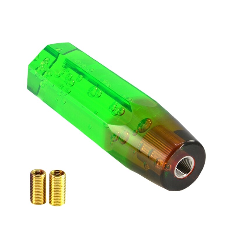 Auto Kristall Transparente blasiert LED Schaltknauf Hand Schalthebel Getriebe Stock Schalthebel mit Gewinde Adapter 10cm/15cm Universal-: C15 Farbe A