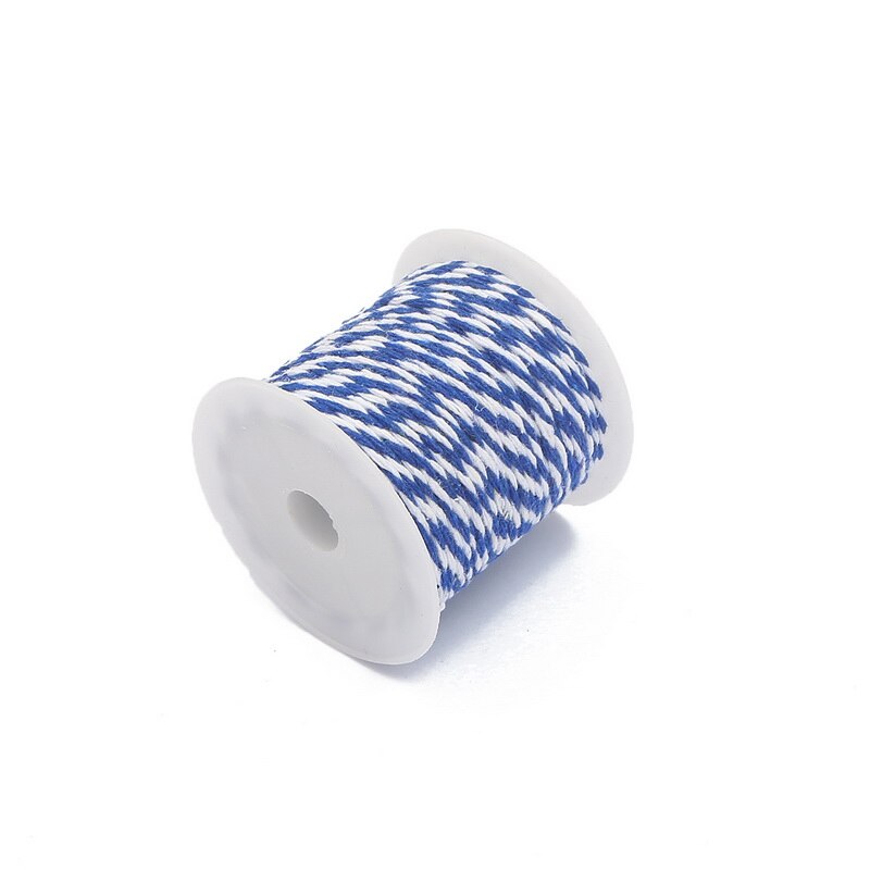 10m/roll bicolore coton cordon coloré cordon corde Beige torsadé artisanat macramé chaîne bricolage maison Textile mariage décoratif approvisionnement: Royal Blue