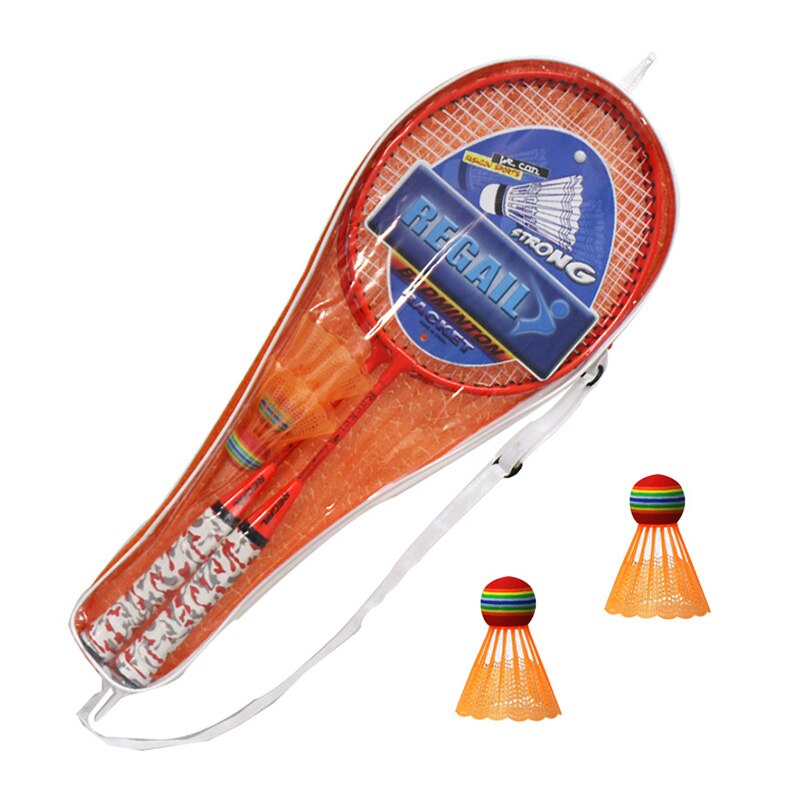 Badminton raquete de badminton e badminton para adolescentes, 2 peças, para treinamento ao ar livre em instituição de treinamento escolar com 2 bolas: Yellow