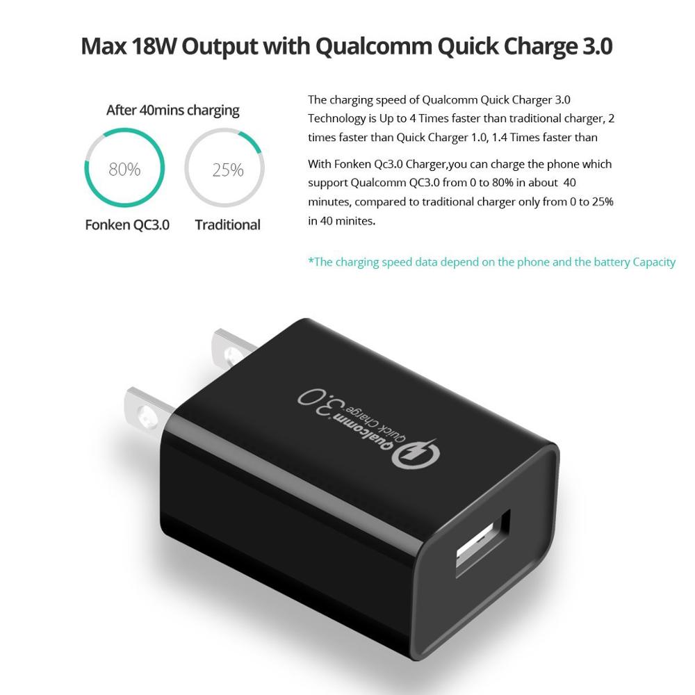 18W QC 3.0 Fast Charger for Samsung Mobile Phone Quick Charger 5V3A 9V2A 12V1.5A EU US AU Plug Australia NZ Charging Adapter