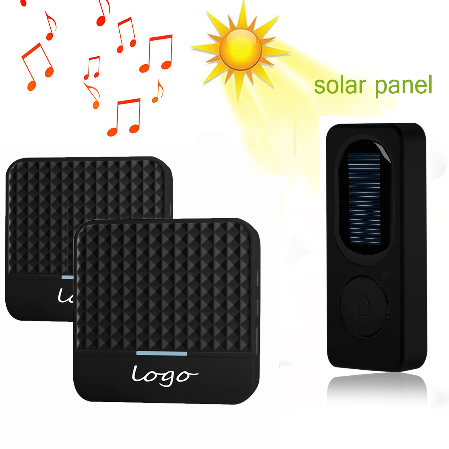 300M Intelligent Wireless Door Bell Solar Wireless Doorbell Low Power Home IP65 Waterproof Door Bell Chime Outdoor Doorbells