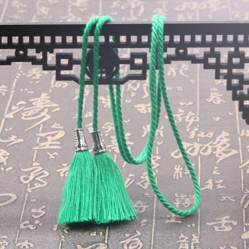 Bawełniane długie liny frędzle 100 cm podwójne kryty przez obrońców i w porę wyskoczył kutas odzież wisiorek zasłony krawat liny wisiorek DIY odzieży dekoracje robić domu 2 sztuk: zielony 2szt