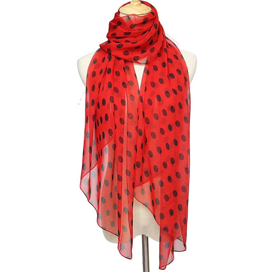 Speelk Brand Polka Dot Georgette Silk Scarf Women Dots Scarves And Wraps Female Long Outdoor Shawls