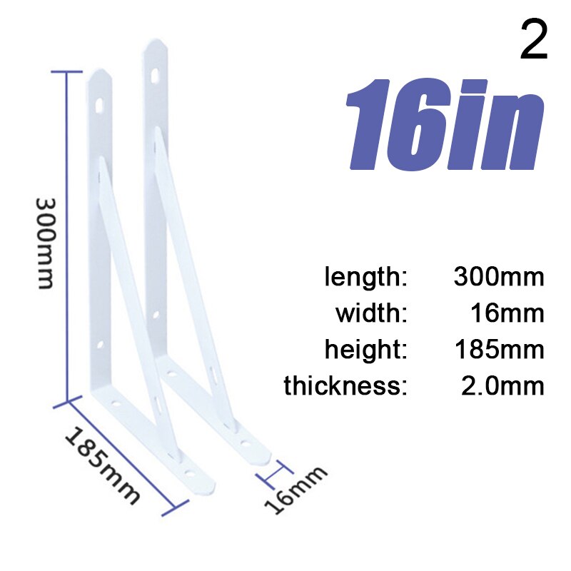 2Pcs Wandplank Beugels Heavy Duty Corner Brace Boekenkasten Woonkamer Kantoor Muur Gemonteerde Opbergrek Metalen Beugel: A2